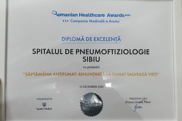 Săptămâna Antifumat, premiată în cadrul Galei Romanian Healthcare Awards