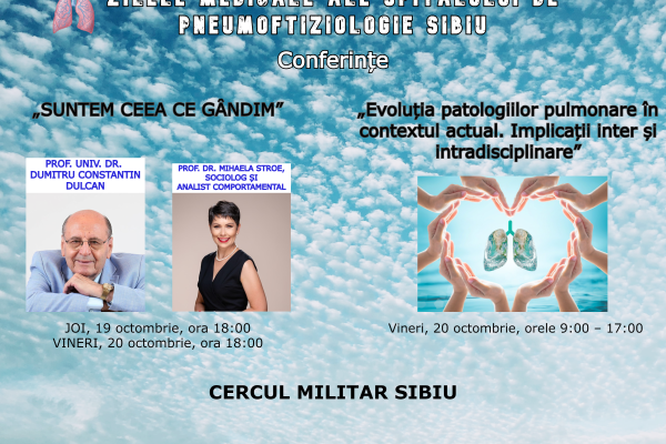 Prezentări științifice și conferință Constantin Dulcan la Zilele Medicale ale Spitalului de Pneumoftiziologie Sibiu